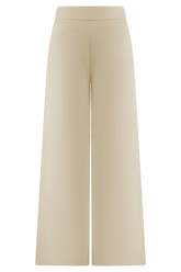 Raya Mid Rise Wide Leg Linen Pant - Natural Beige